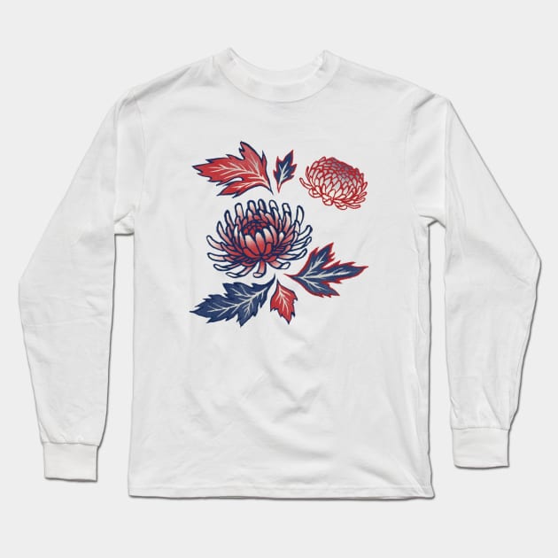 Kiku Flower（菊） Long Sleeve T-Shirt by akaneyabushita